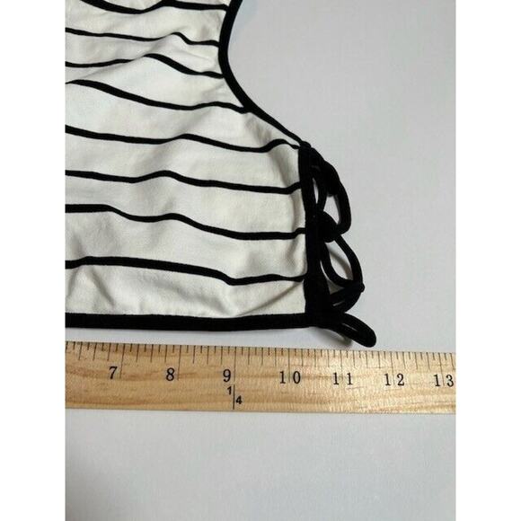 Free People Intimately Tank Top Lattice Side Racerback Crop Striped White XS/S - Picture 3 of 5